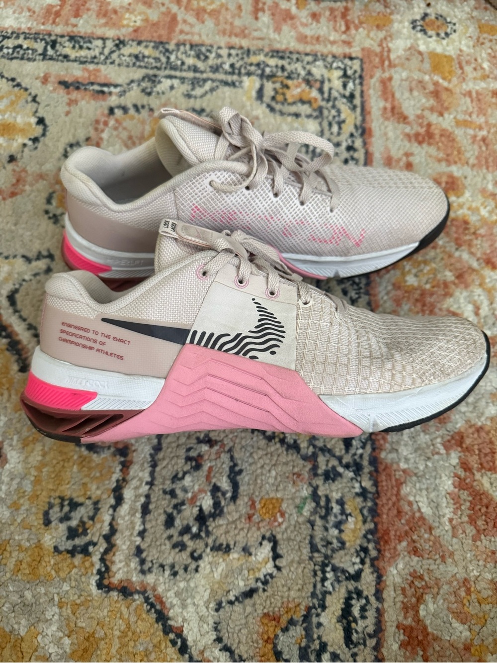 Nike Women’s Pink and Beige Cross-Training Sneakers - Merton